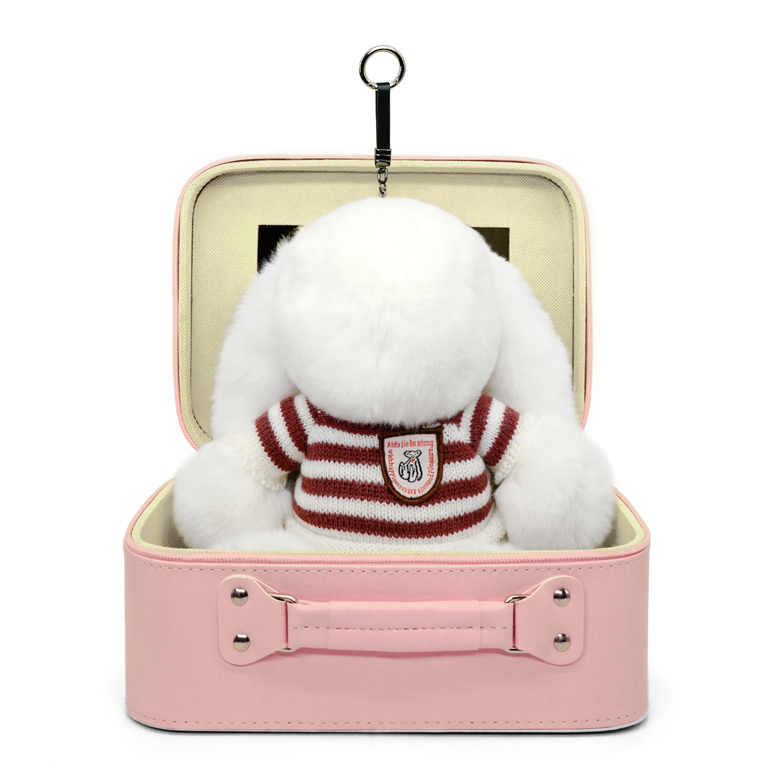 BunnyLulu⢠XL Bunny Plush Toy Gift with Designed Makeup box, 13 inches