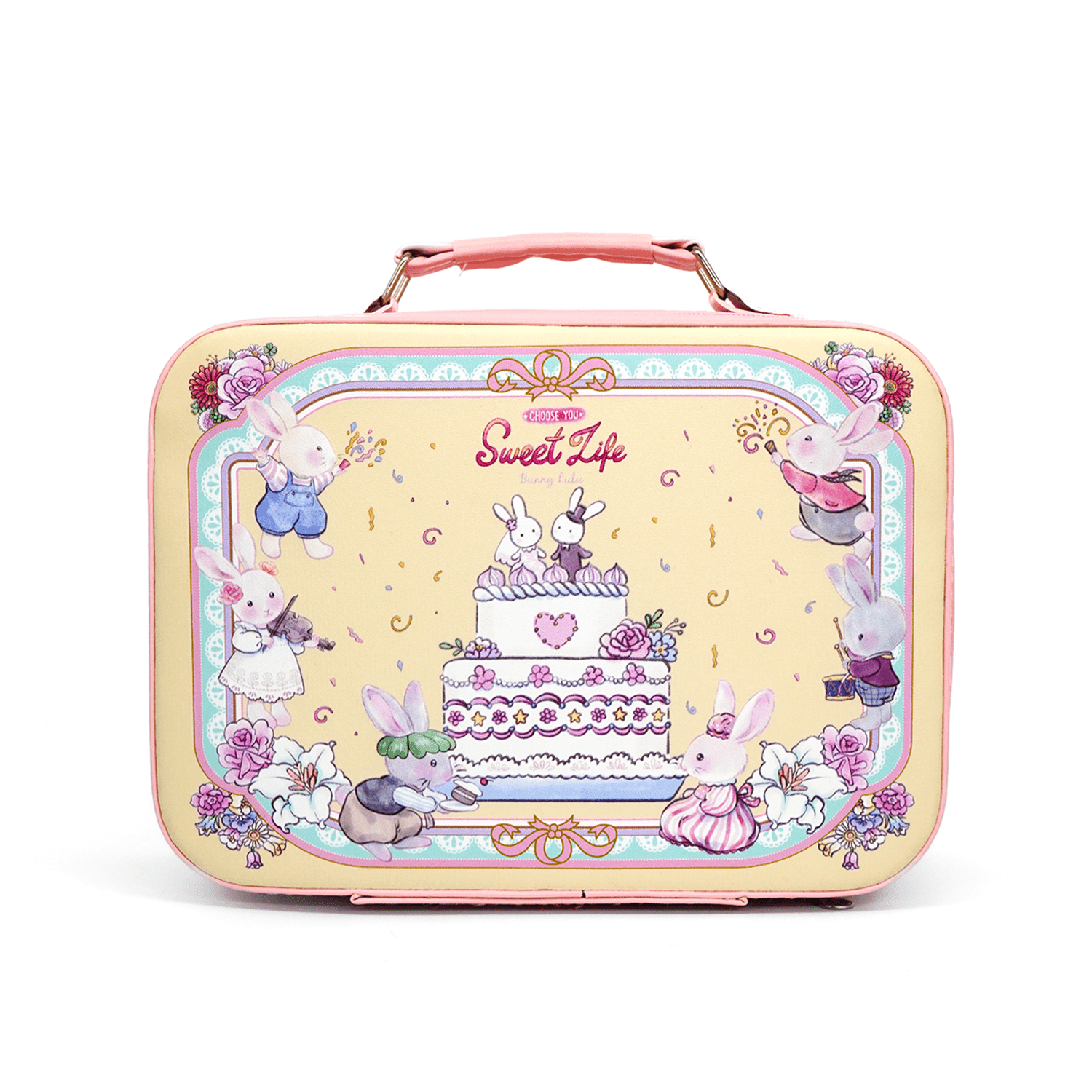 BunnyLulu XL Bunny Plush Toy Gift with Designed Makeup box, 13 inches - BunnyLulu