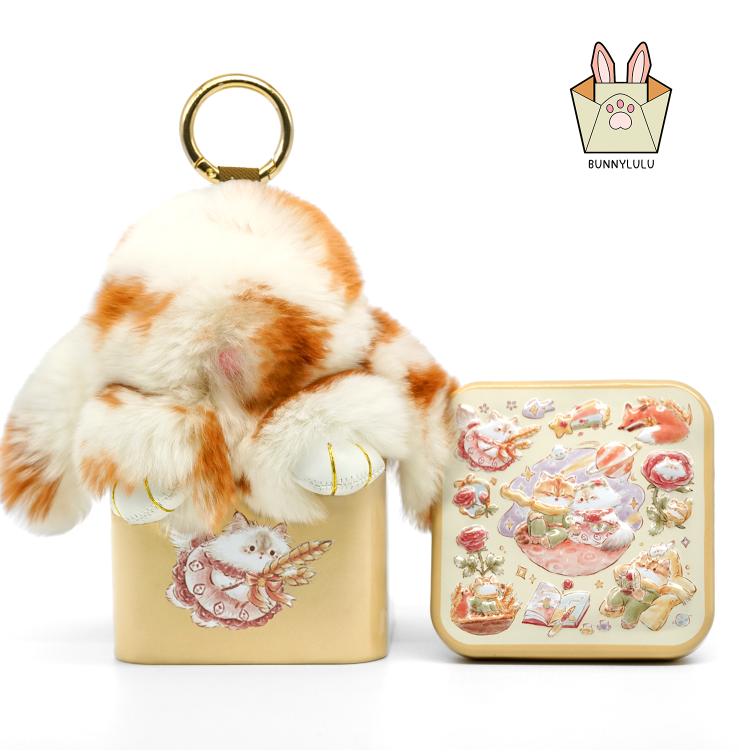 BunnyLulu™ Handmade Spotted Mini-Bunny Keychain with Gift Box