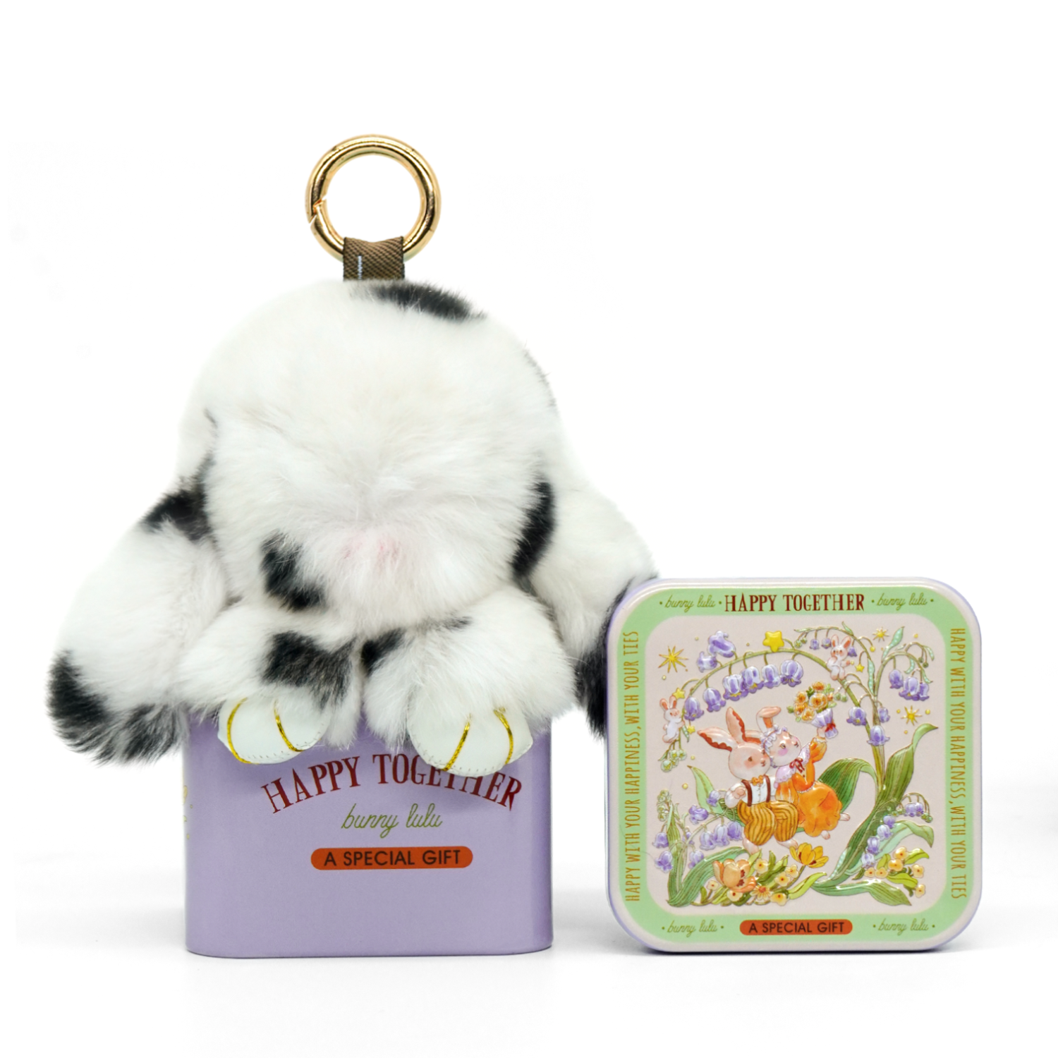 【BunnyLulu】Handmade Spotted Mini-Rabbit Keychain with Gift Box - BunnyLulu