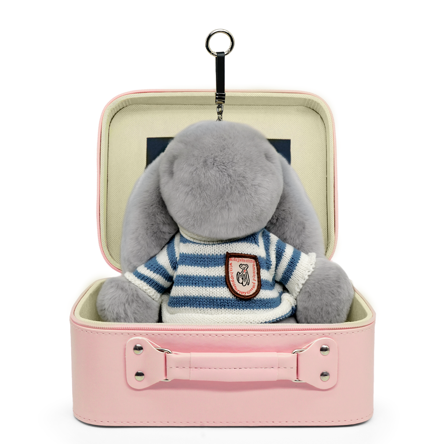 BunnyLulu⢠XL Bunny Plush Toy Gift with Designed Makeup box, 13 inches