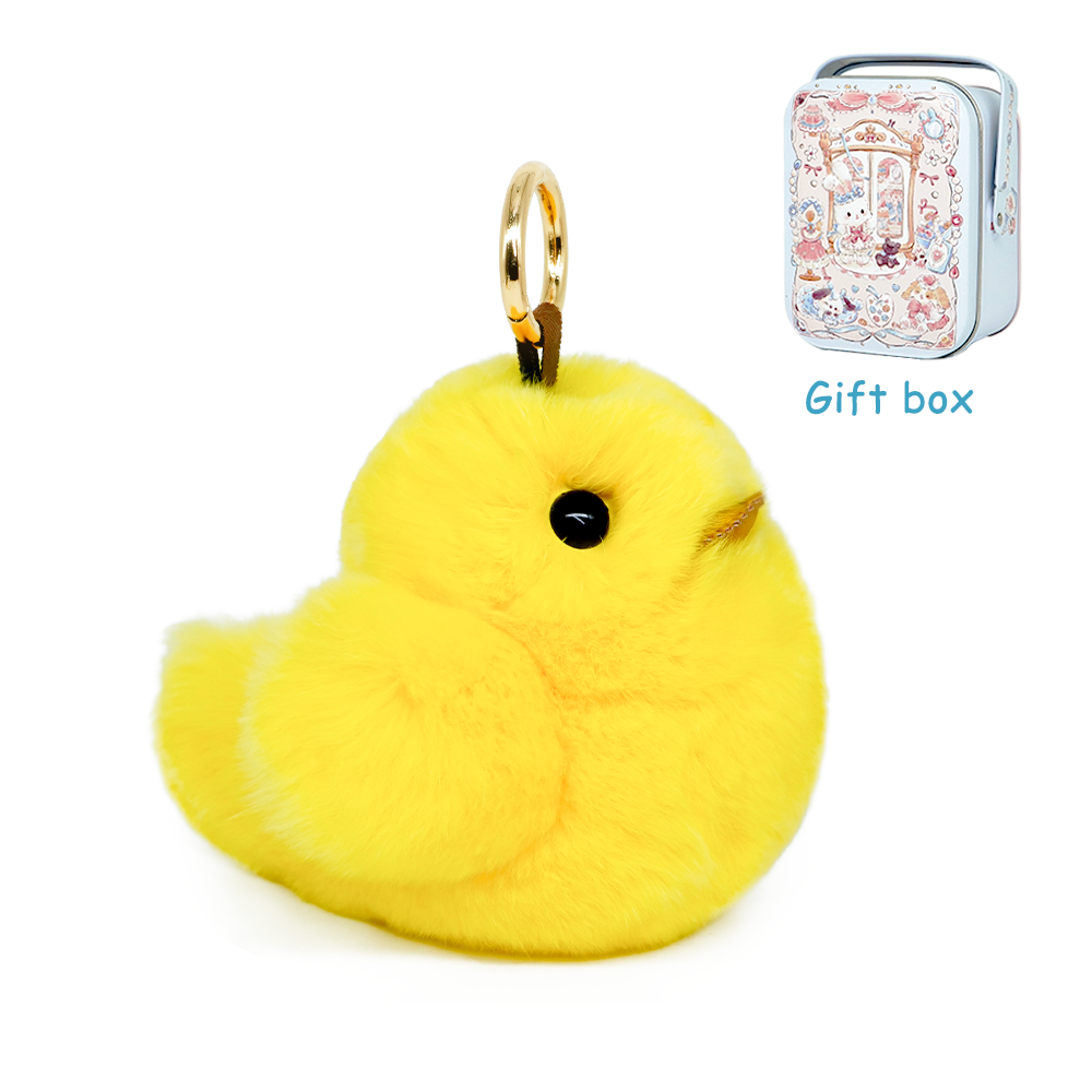 Ducky Plush Keychain with Designed Tin