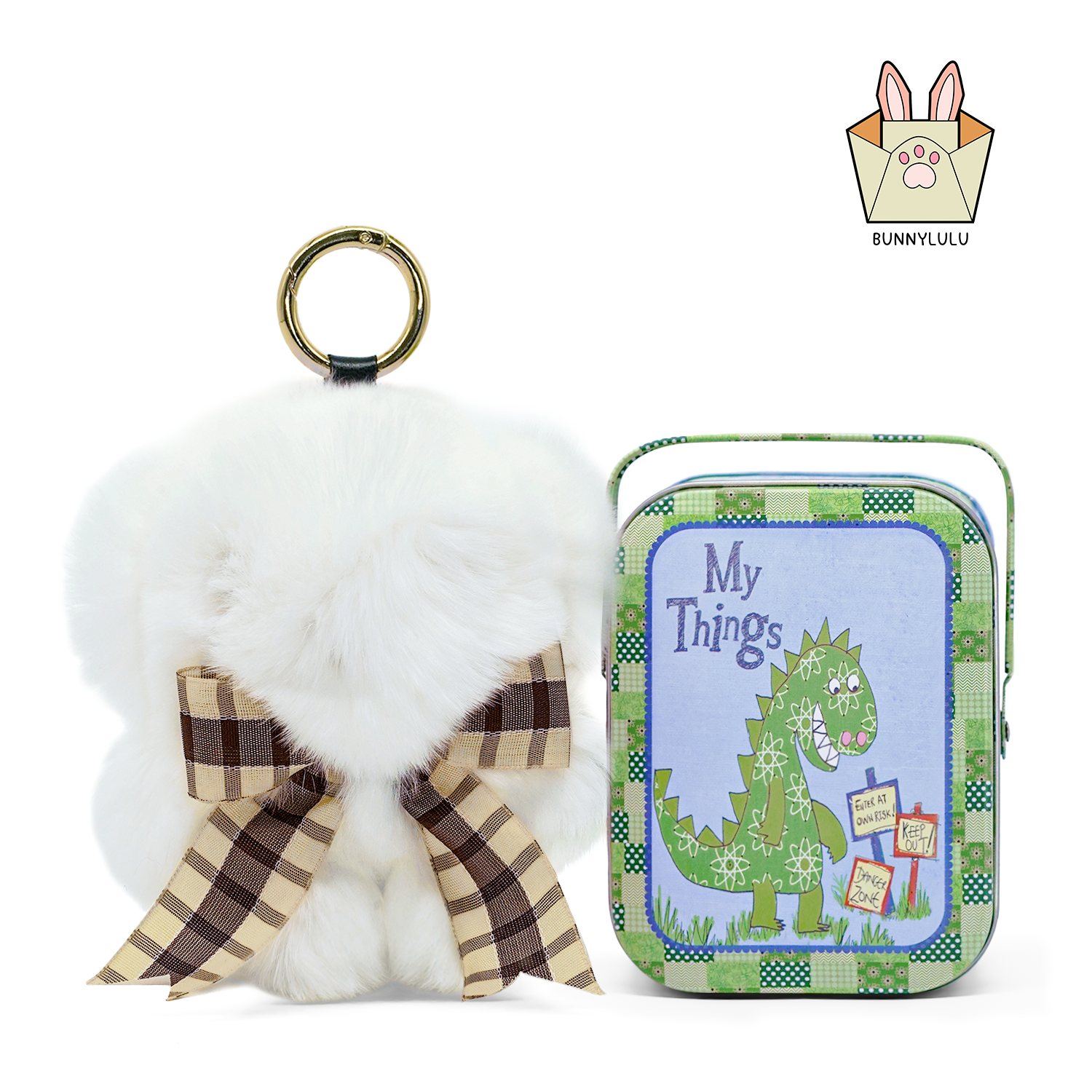 Teddy Bear Plush Keychain with Designed Tin - BunnyLulu