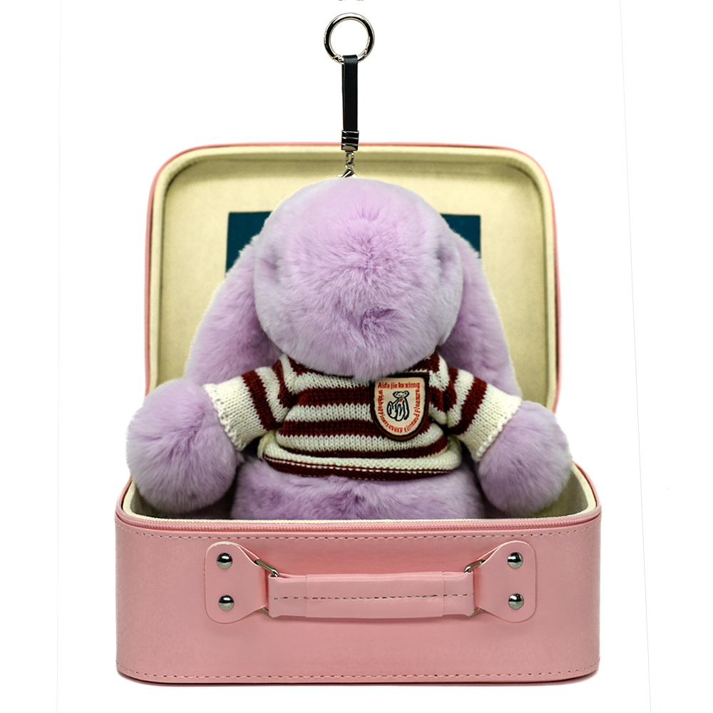 BunnyLulu⢠XL Bunny Plush Toy Gift with Designed Makeup box, 13 inches
