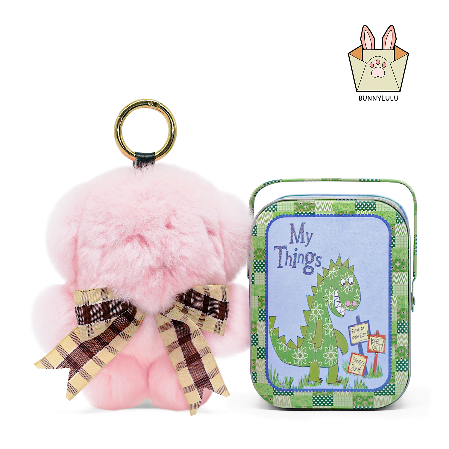 Teddy Bear Plush Keychain with Designed Tin - BunnyLulu