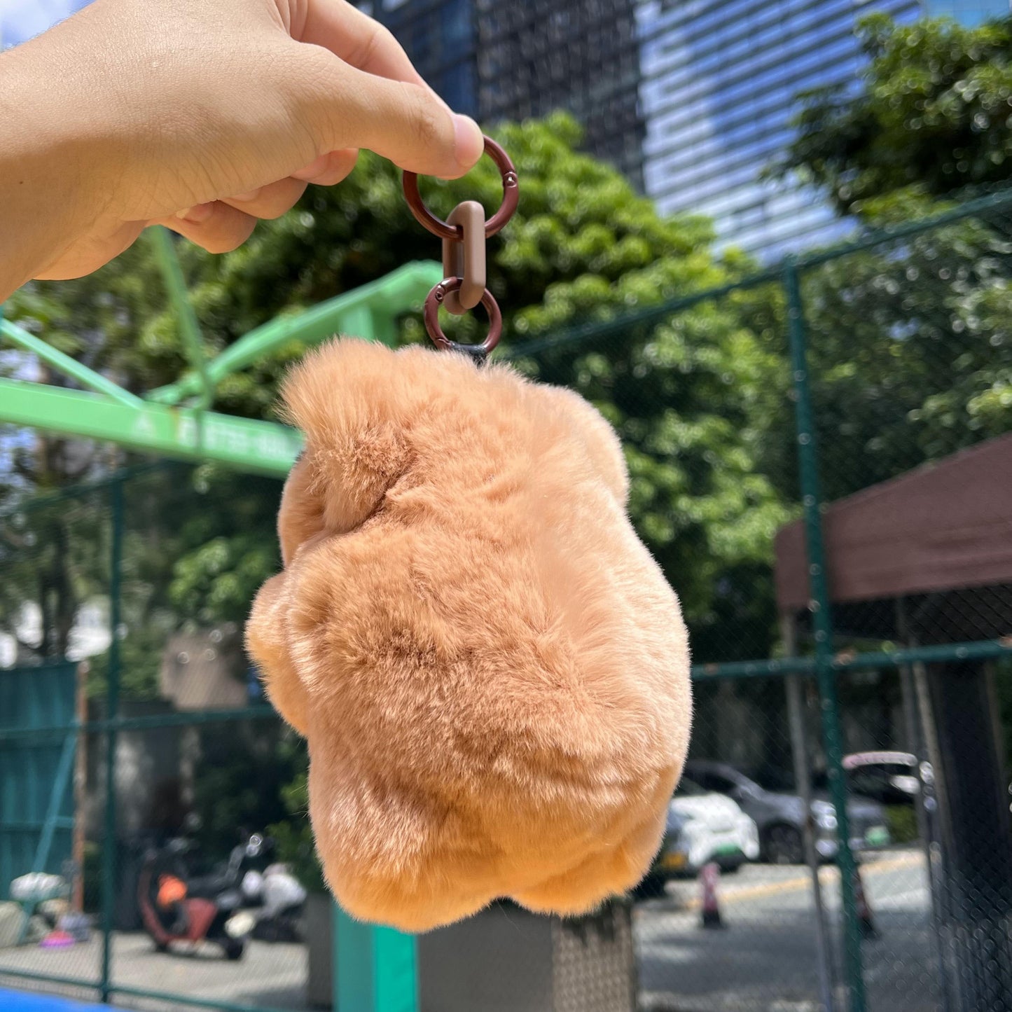 BunnyLulu Handmade Capybara PomPom Keychain with Designed Tin