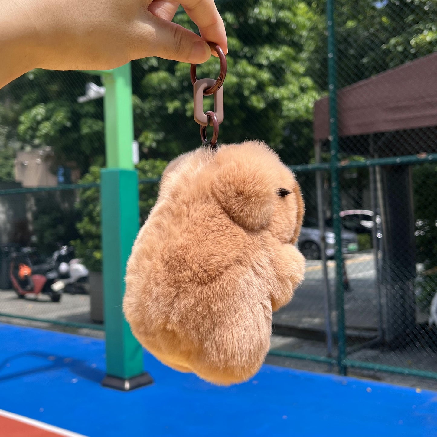 BunnyLulu Handmade Capybara PomPom Keychain with Designed Tin