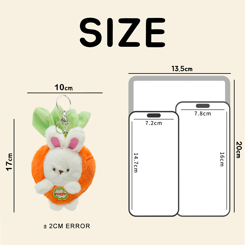 Fresh Veggie Zoo Keychain: Cute Animal Plush with Vegetable Costumes