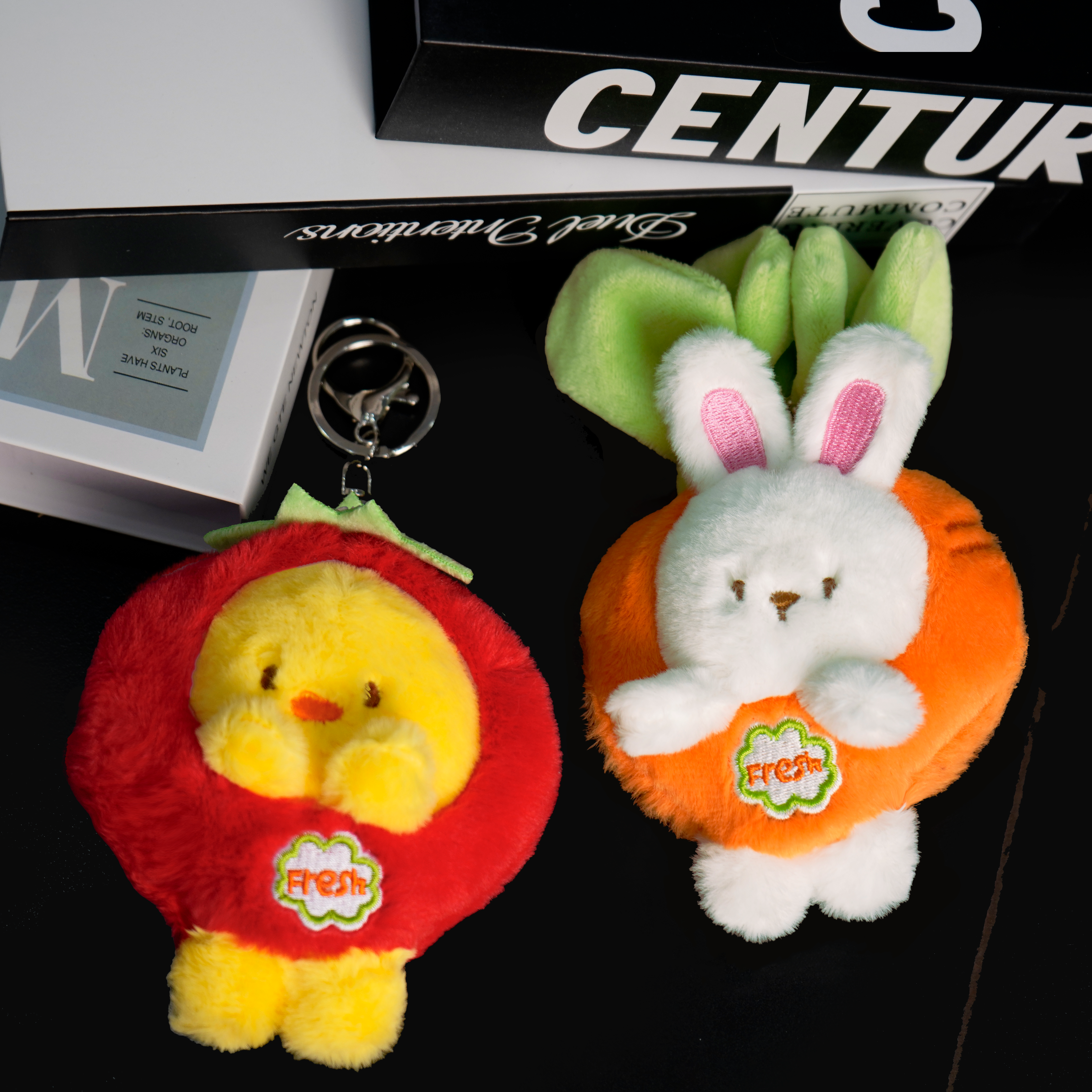 Fresh Veggie Zoo Keychain: Cute Animal Plush with Vegetable Costumes