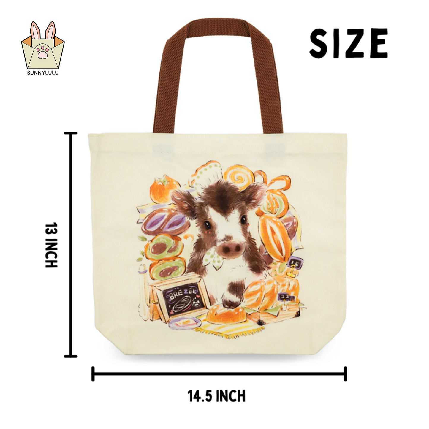 Bunnylulu Large Canvas Tote Bag