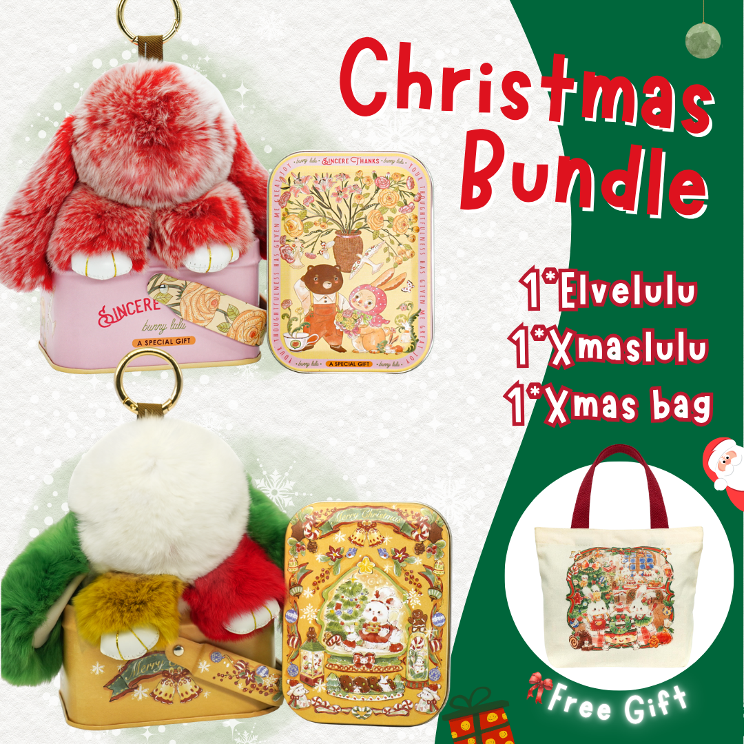 Christmas Gift Set | Bunnylulu Keychain, Trick-or-treat bag With Ghost Keychain