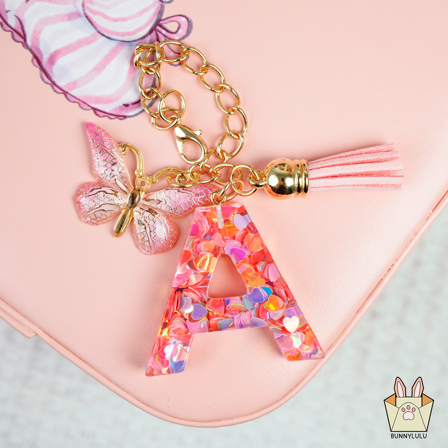 BunnyLulu × Initial Letter Resin Keychains with Tassle