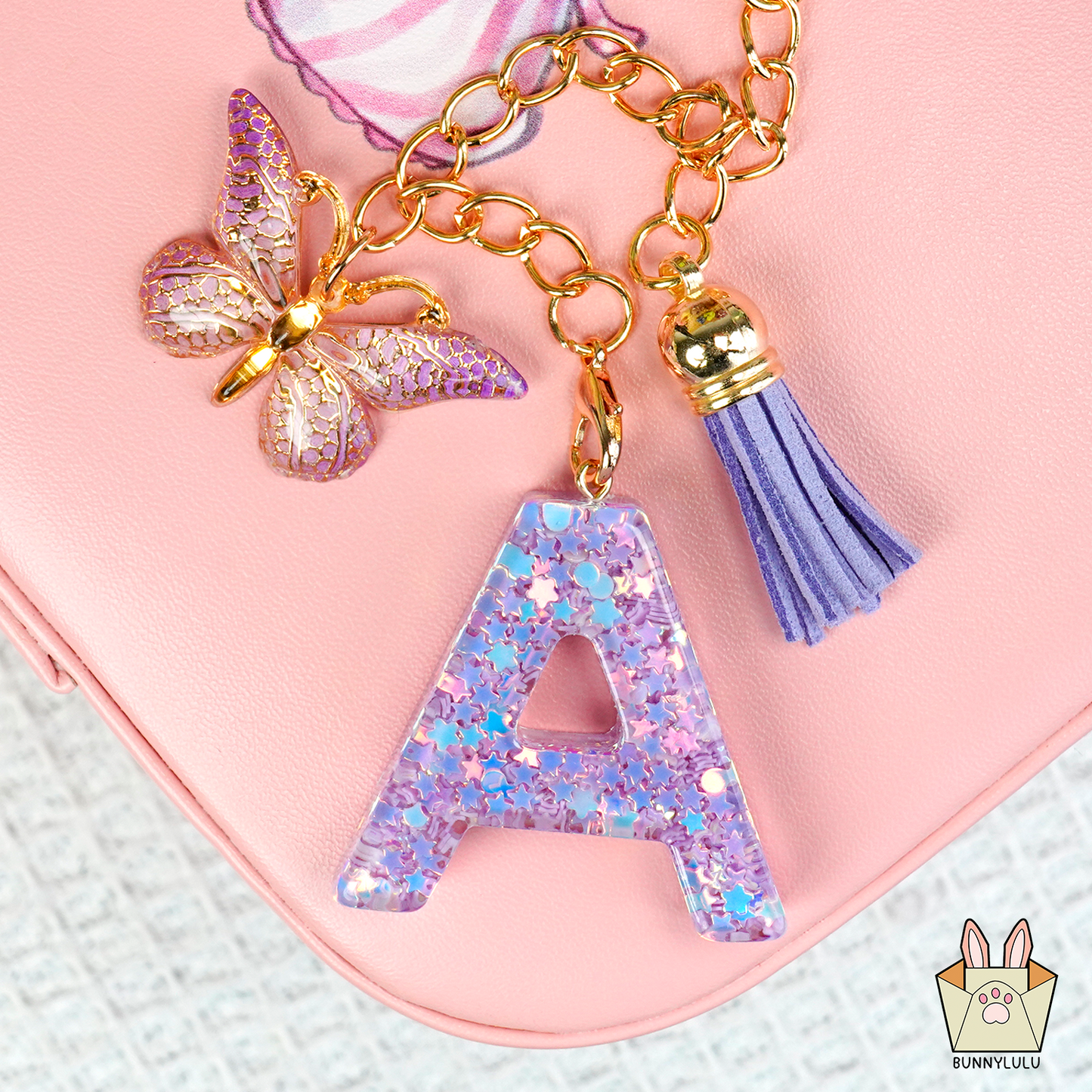 BunnyLulu × Initial Letter Resin Keychains with Tassle