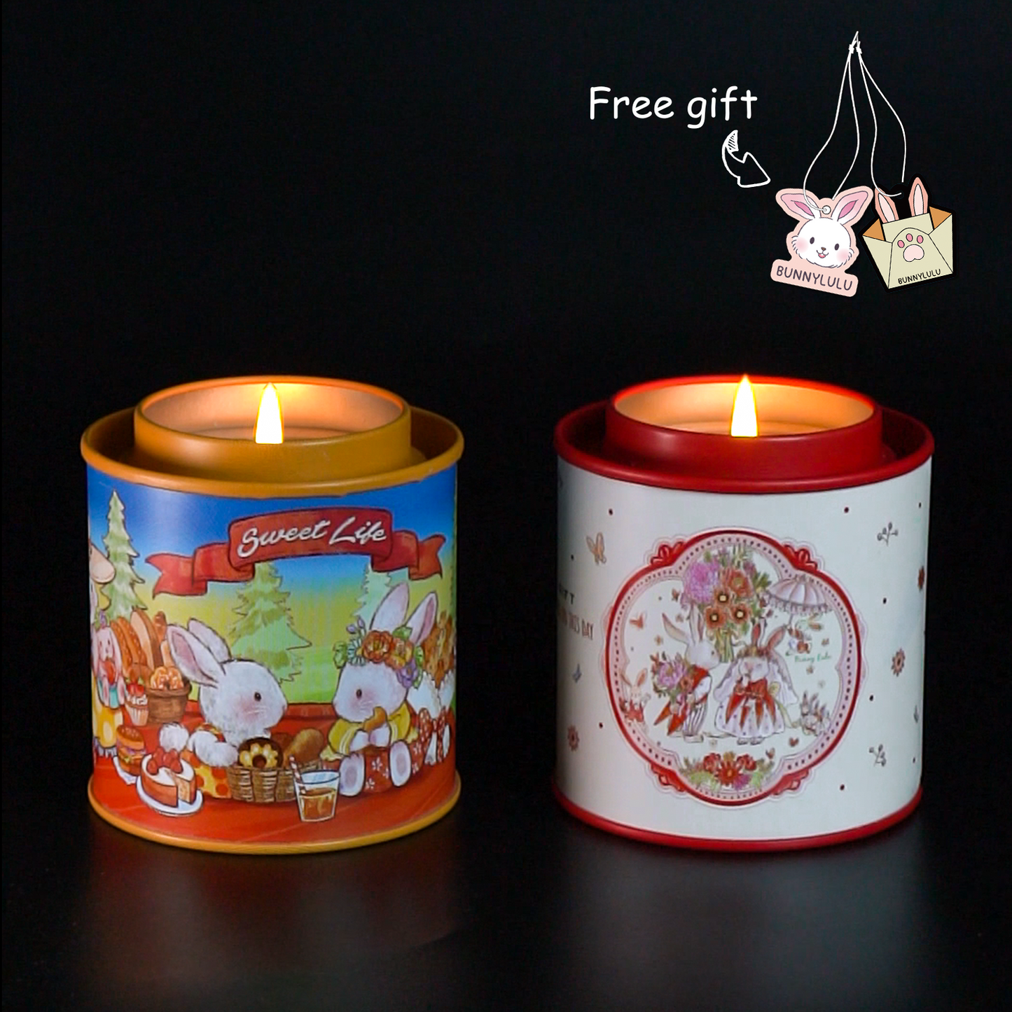 BunnyLulu × Sweet Scented Candle with Designed Tin, 2 Scent Options