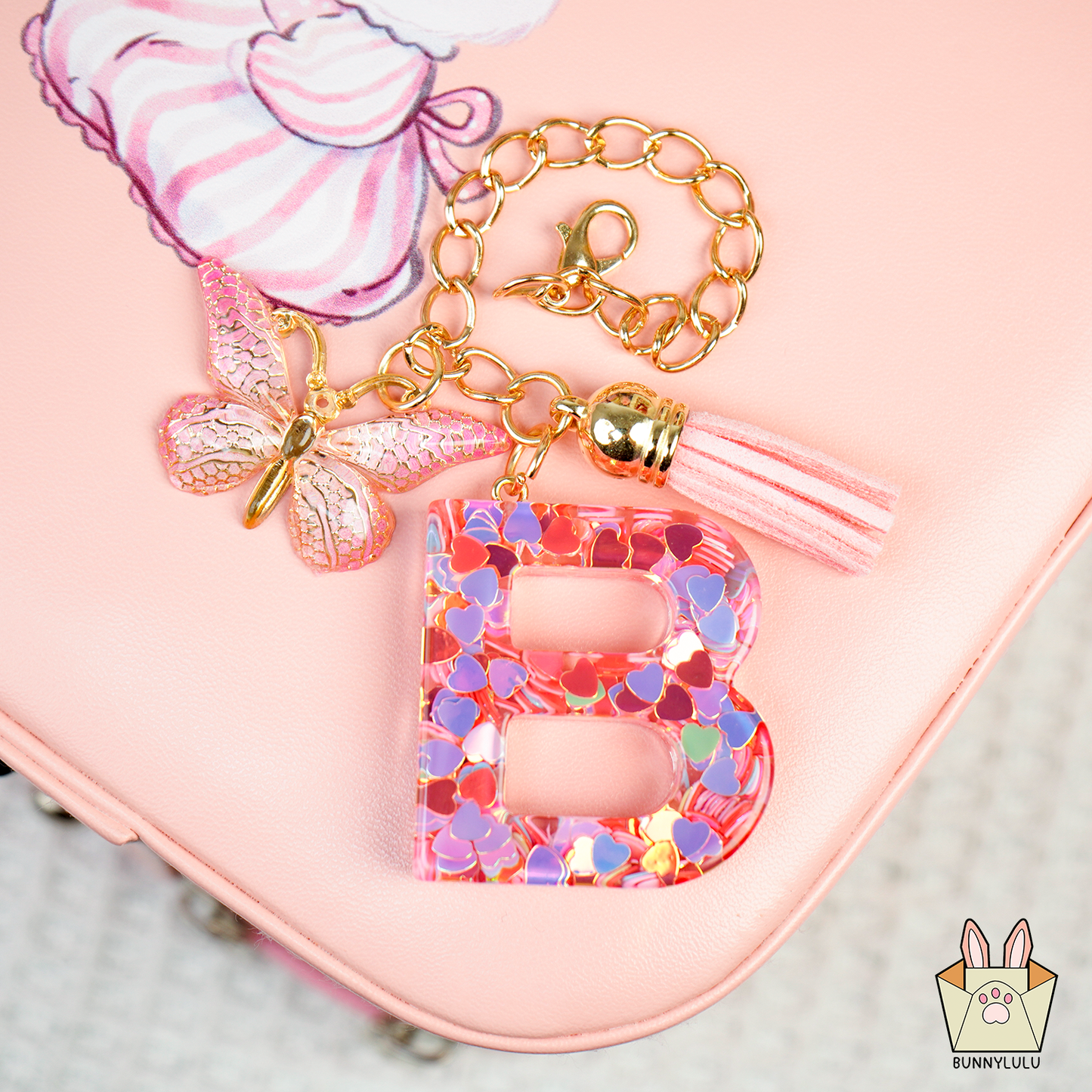 BunnyLulu × Initial Letter Resin Keychains with Tassle