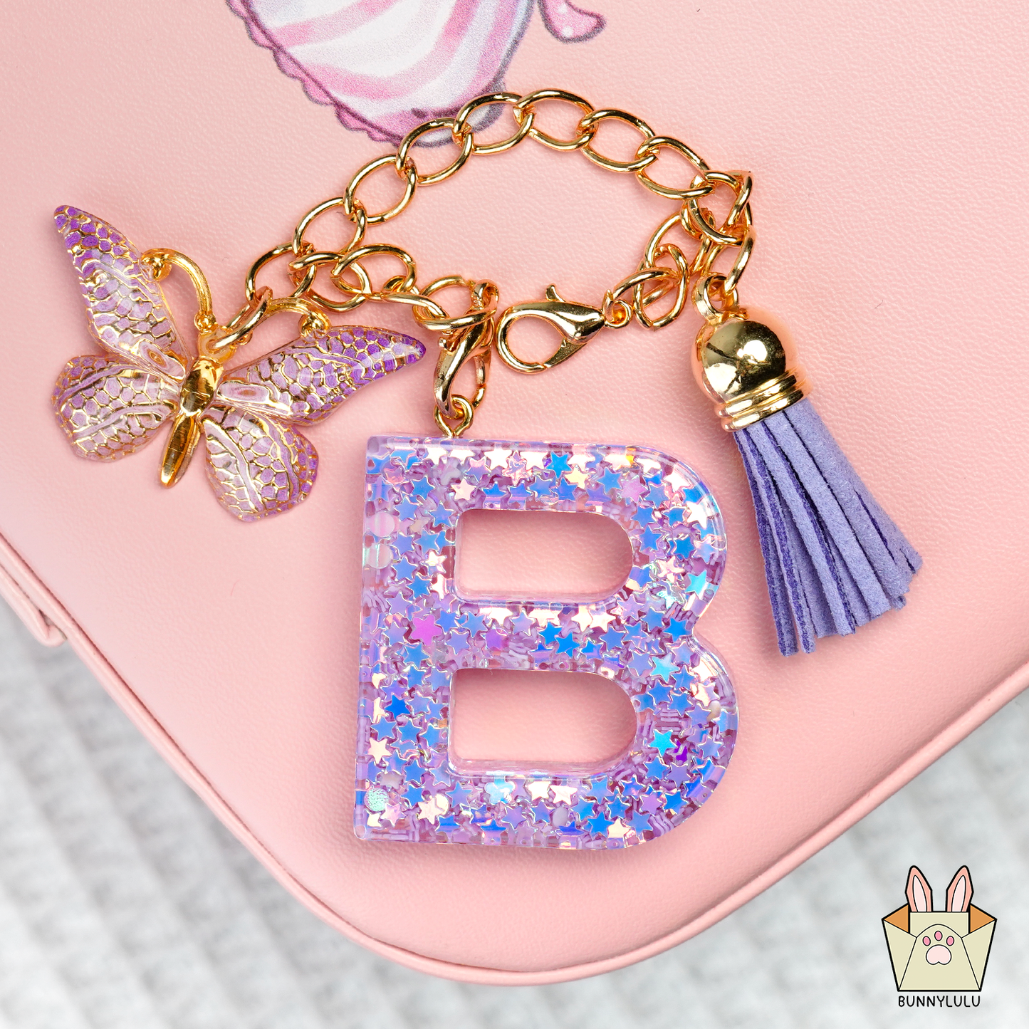 BunnyLulu × Initial Letter Resin Keychains with Tassle