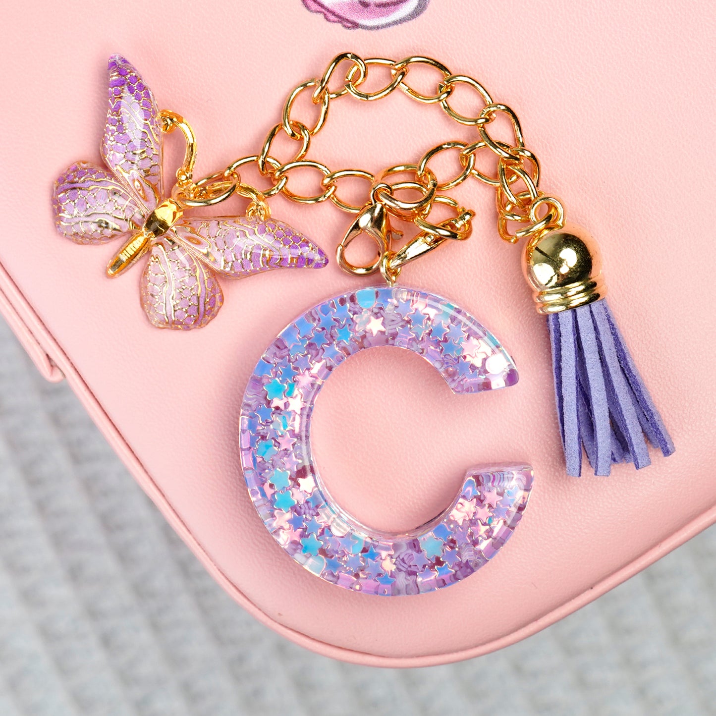 BunnyLulu × Initial Letter Resin Keychains with Tassle