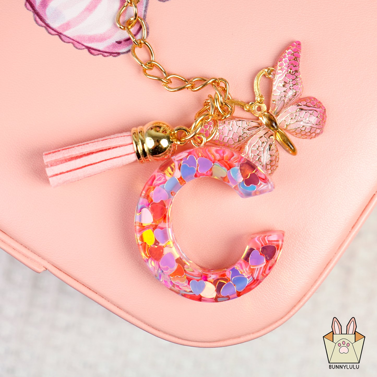 BunnyLulu × Initial Letter Resin Keychains with Tassle