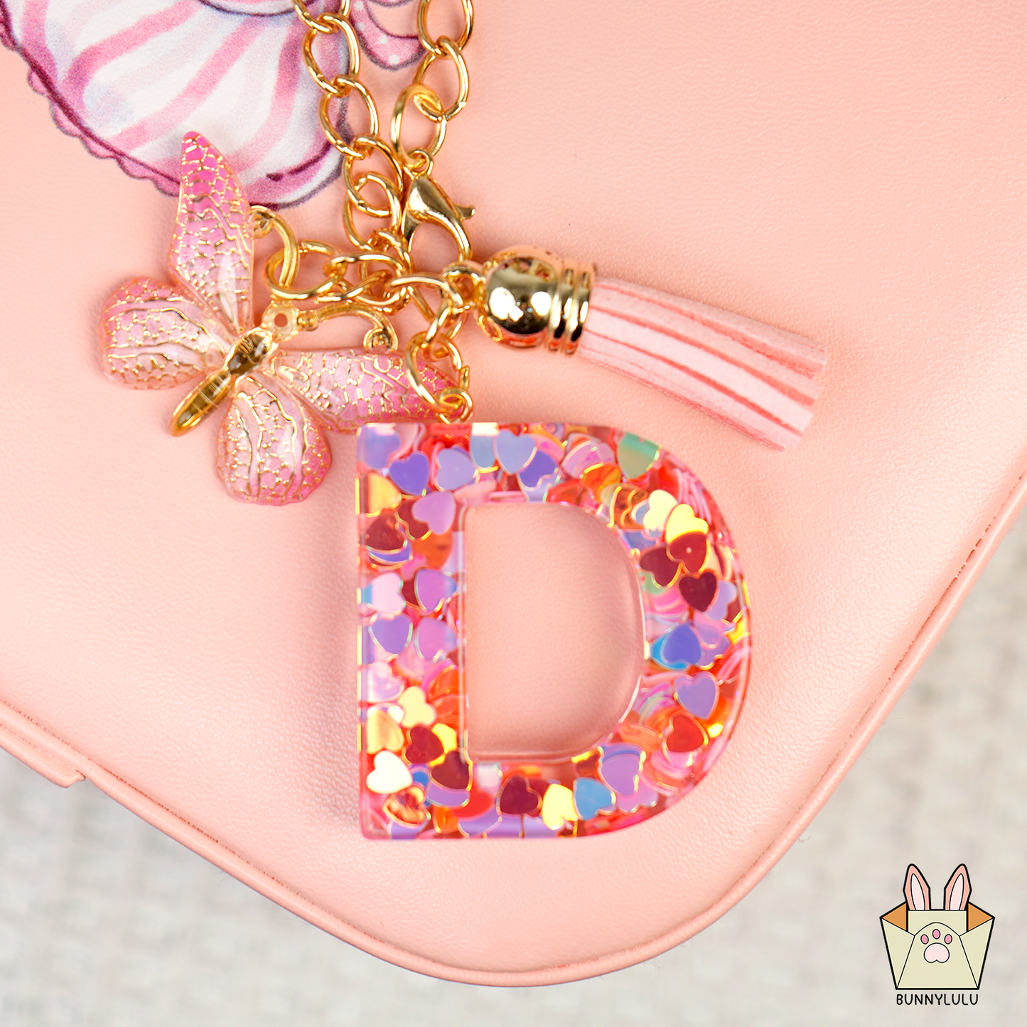 BunnyLulu × Initial Letter Resin Keychains with Tassle