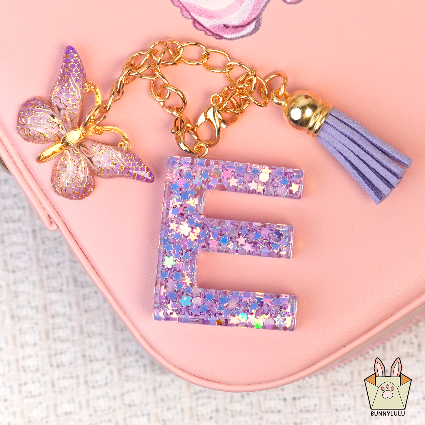 BunnyLulu × Initial Letter Resin Keychains with Tassle