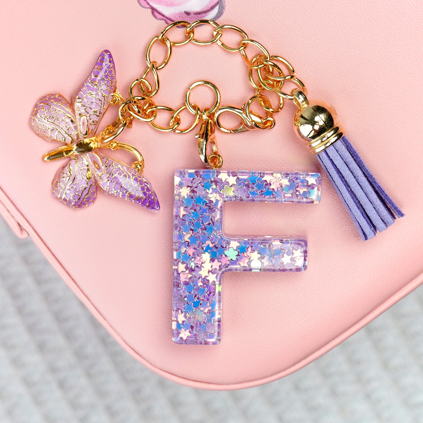 BunnyLulu × Initial Letter Resin Keychains with Tassle