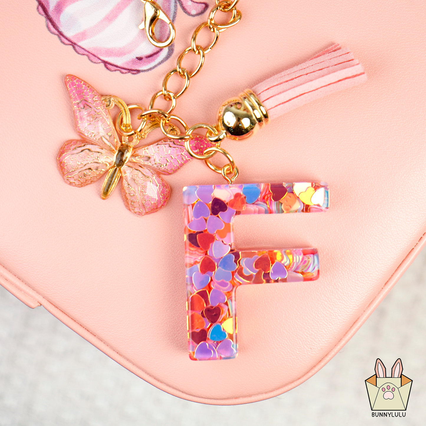 BunnyLulu × Initial Letter Resin Keychains with Tassle