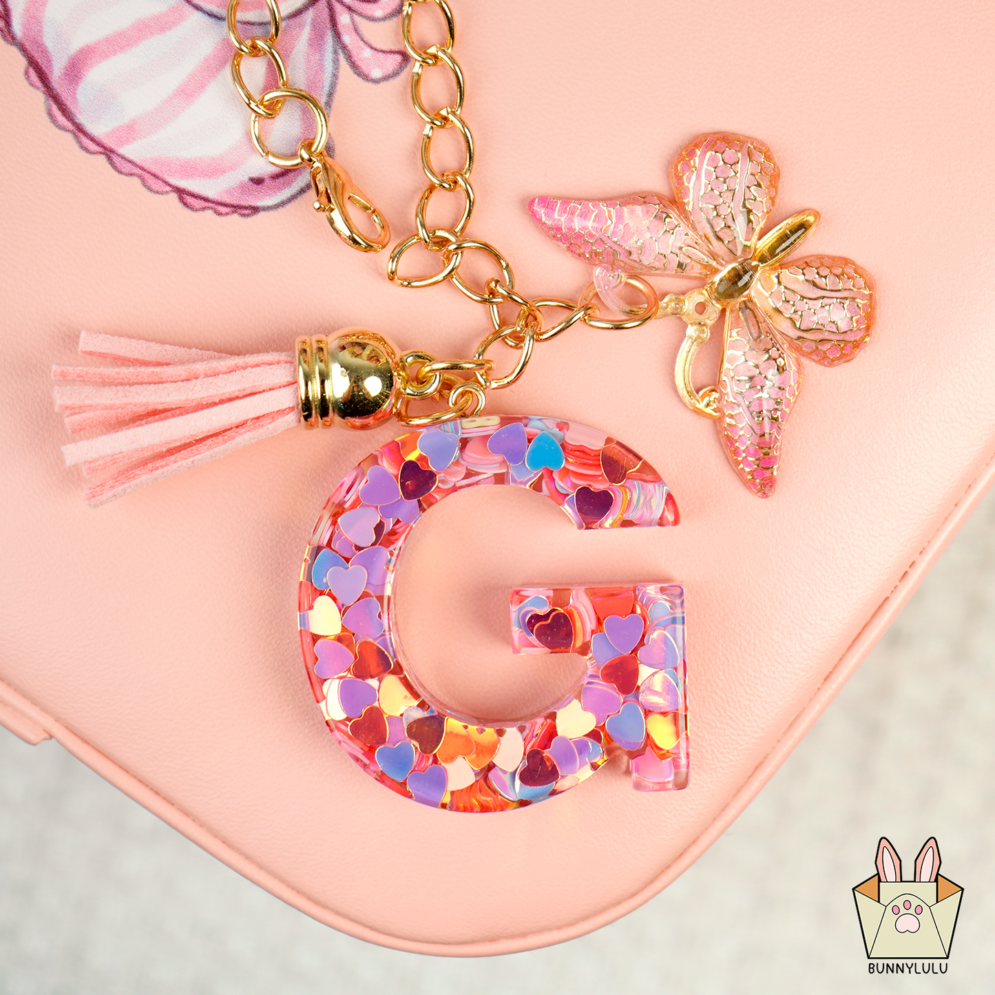 BunnyLulu × Initial Letter Resin Keychains with Tassle