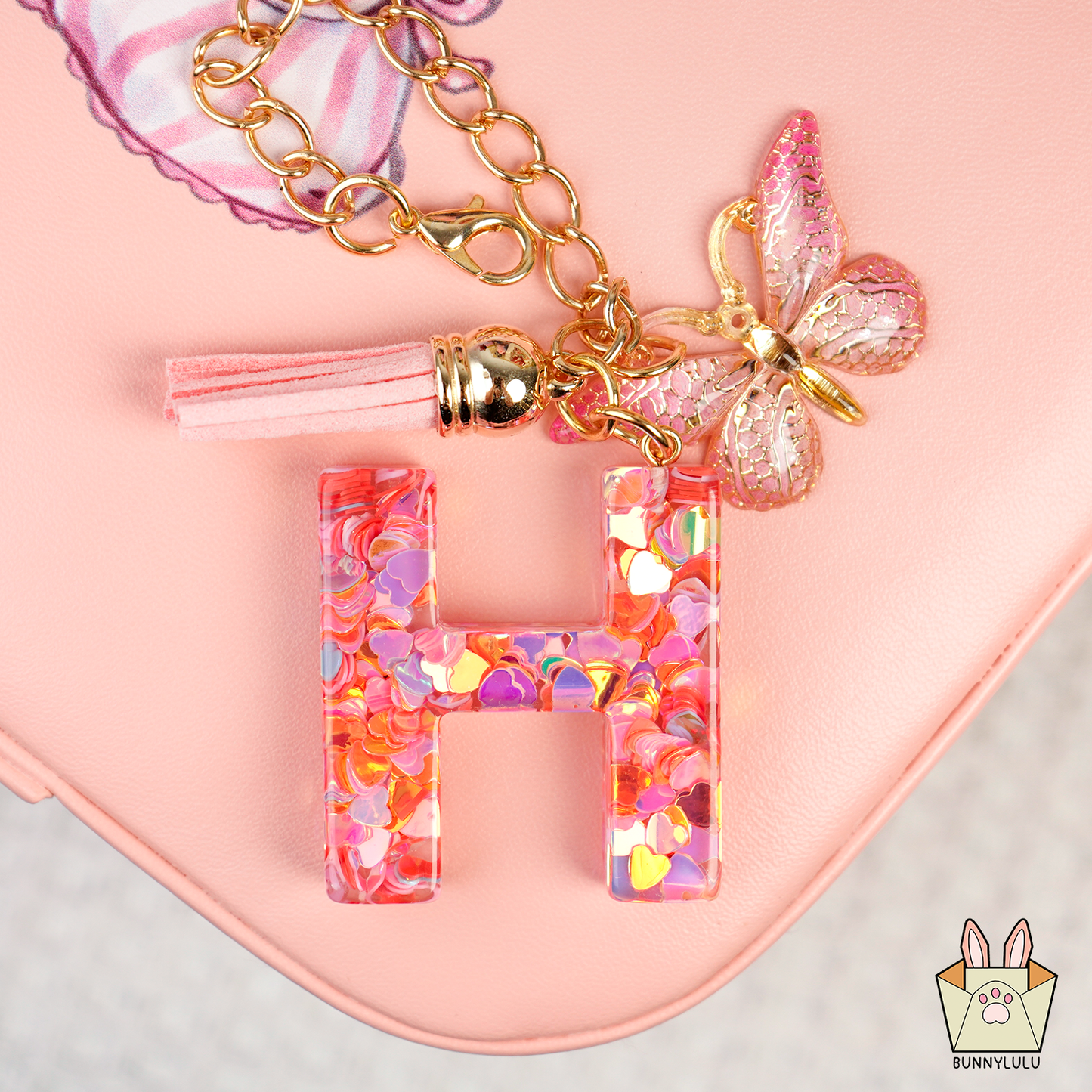 BunnyLulu × Initial Letter Resin Keychains with Tassle