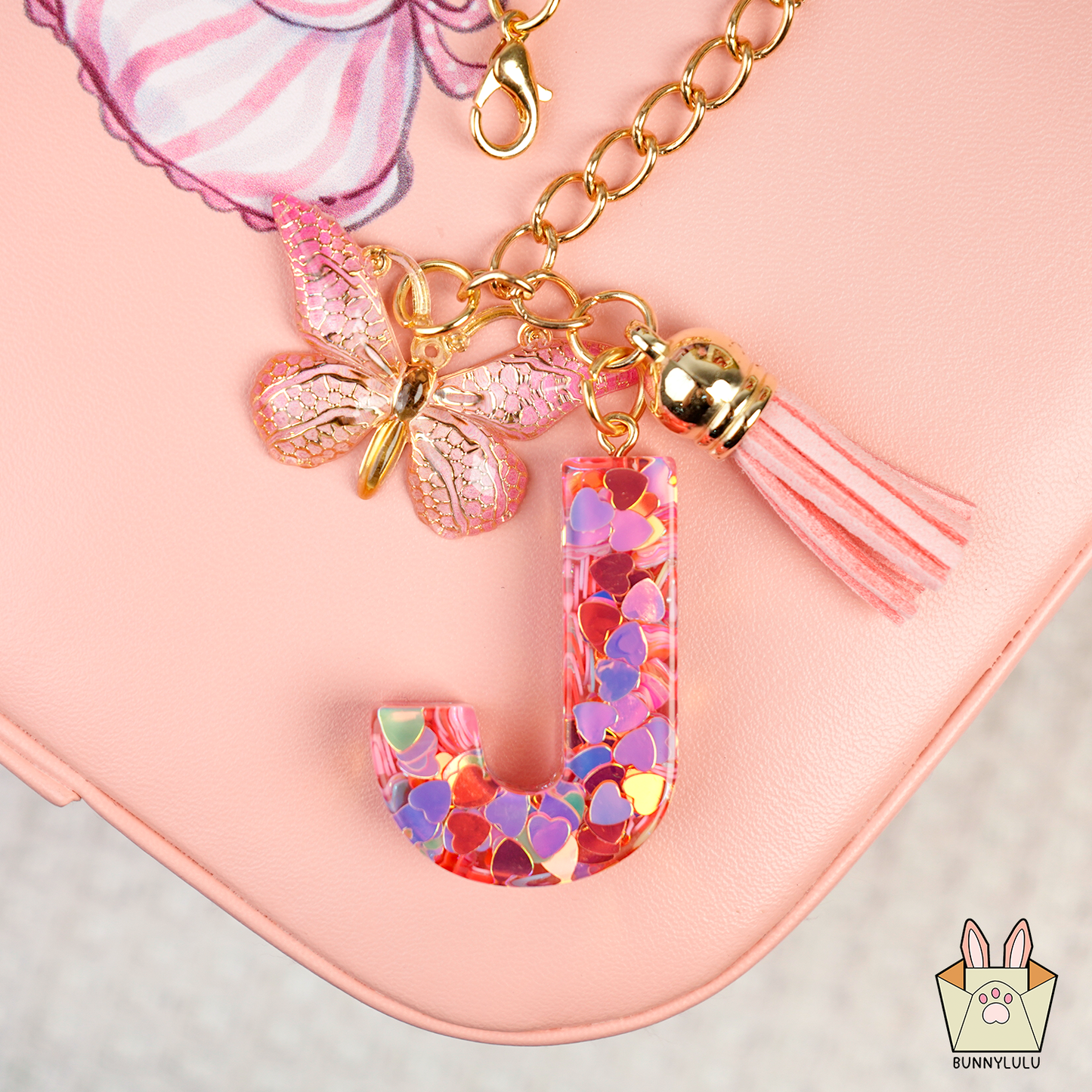 BunnyLulu × Initial Letter Resin Keychains with Tassle