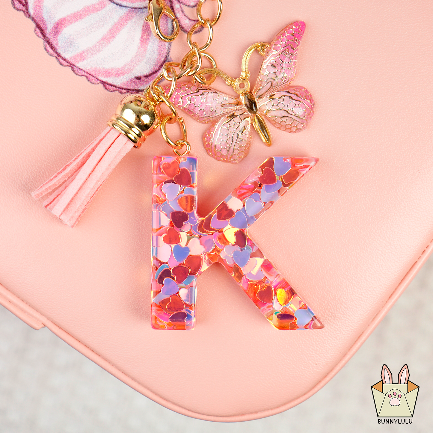 BunnyLulu × Initial Letter Resin Keychains with Tassle