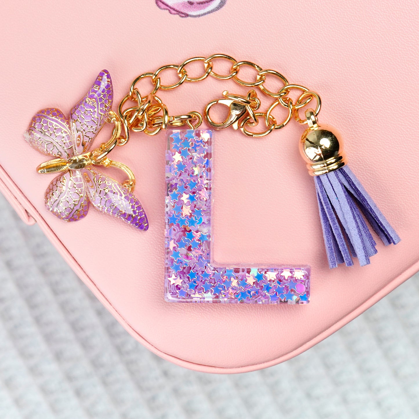 BunnyLulu × Initial Letter Resin Keychains with Tassle