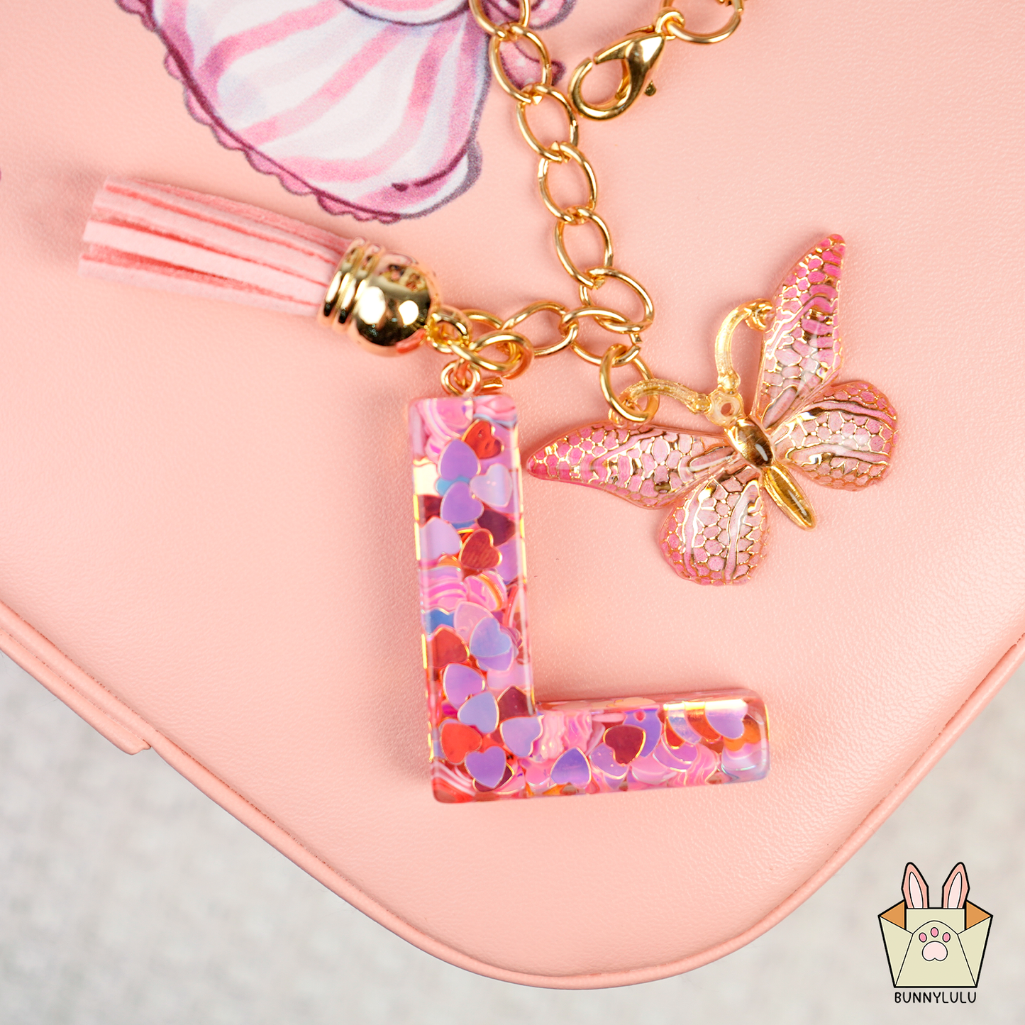 BunnyLulu × Initial Letter Resin Keychains with Tassle