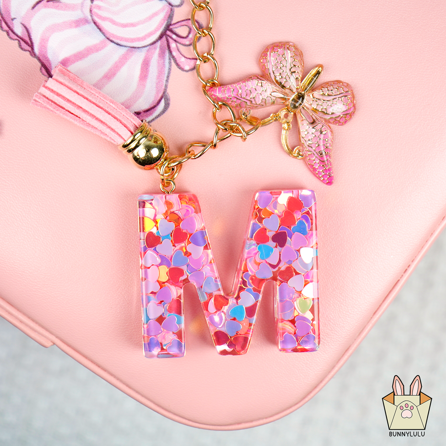 BunnyLulu × Initial Letter Resin Keychains with Tassle