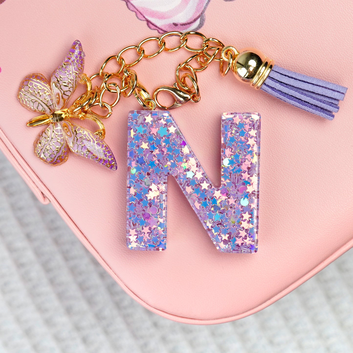 BunnyLulu × Initial Letter Resin Keychains with Tassle