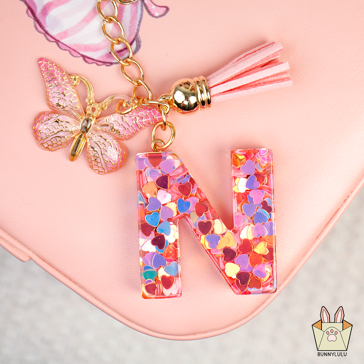 BunnyLulu × Initial Letter Resin Keychains with Tassle