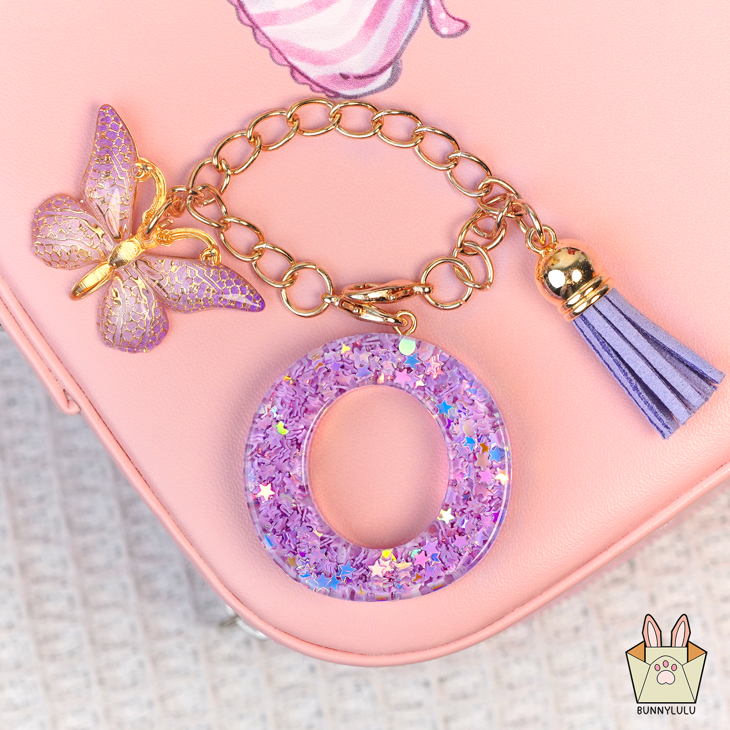 BunnyLulu × Initial Letter Resin Keychains with Tassle