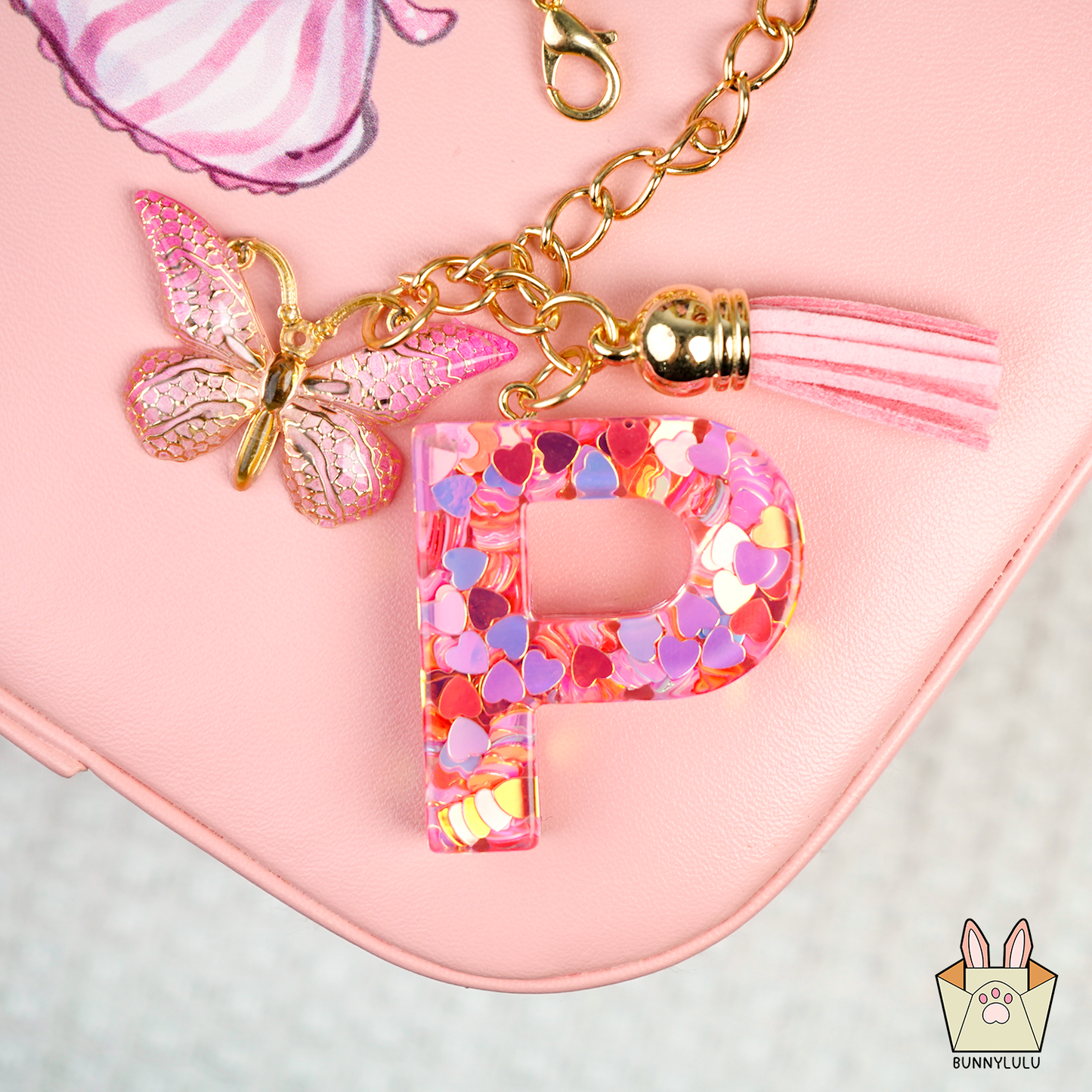 BunnyLulu × Initial Letter Resin Keychains with Tassle