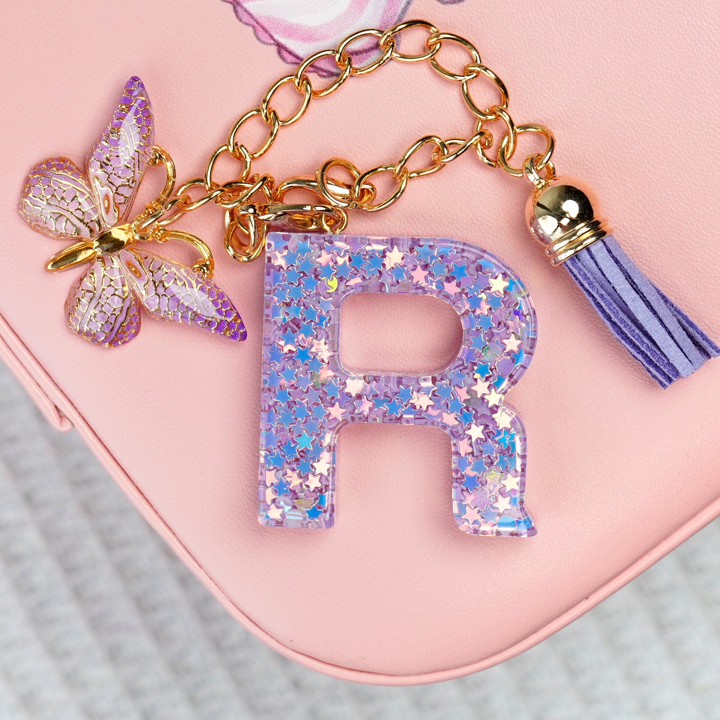 BunnyLulu × Initial Letter Resin Keychains with Tassle