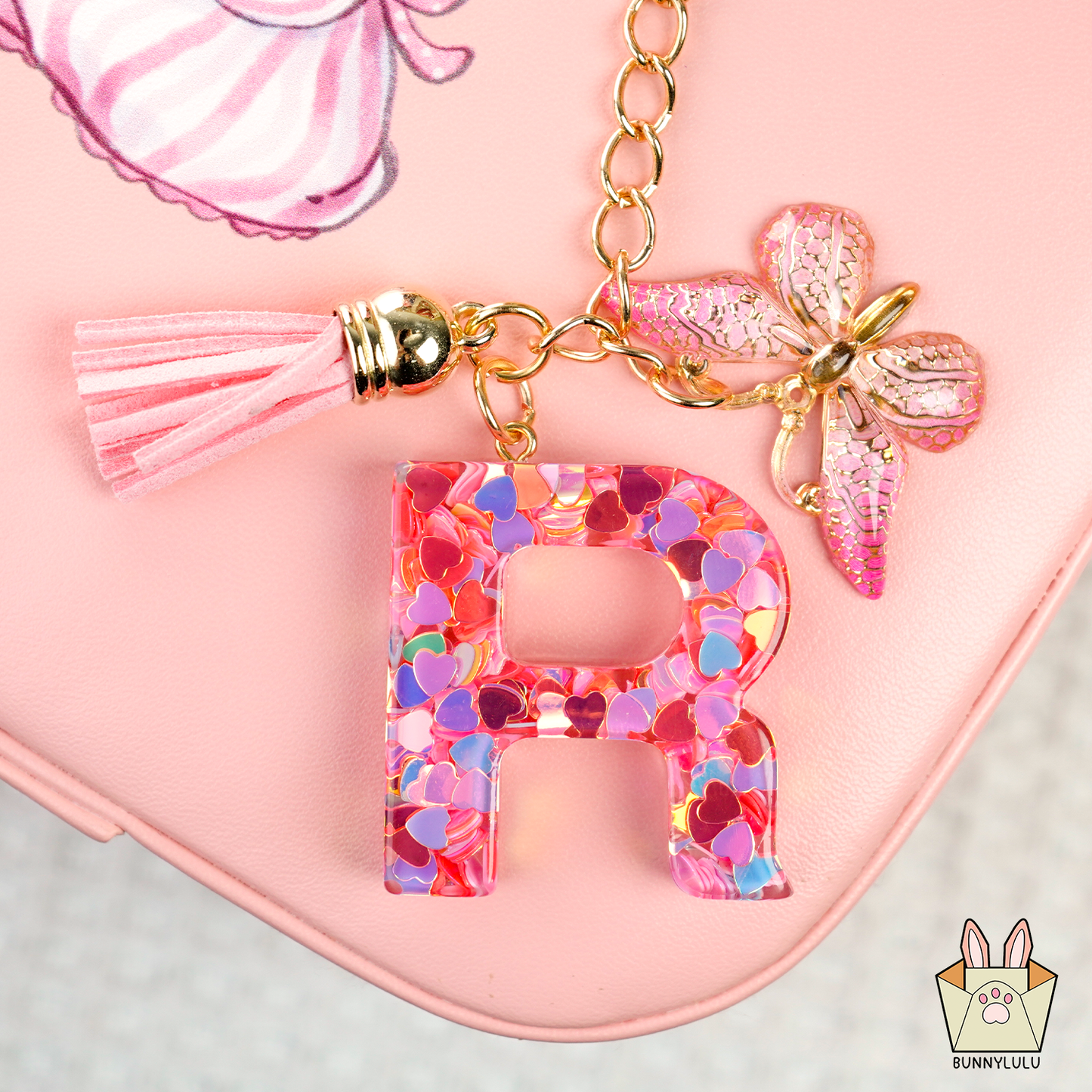 BunnyLulu × Initial Letter Resin Keychains with Tassle