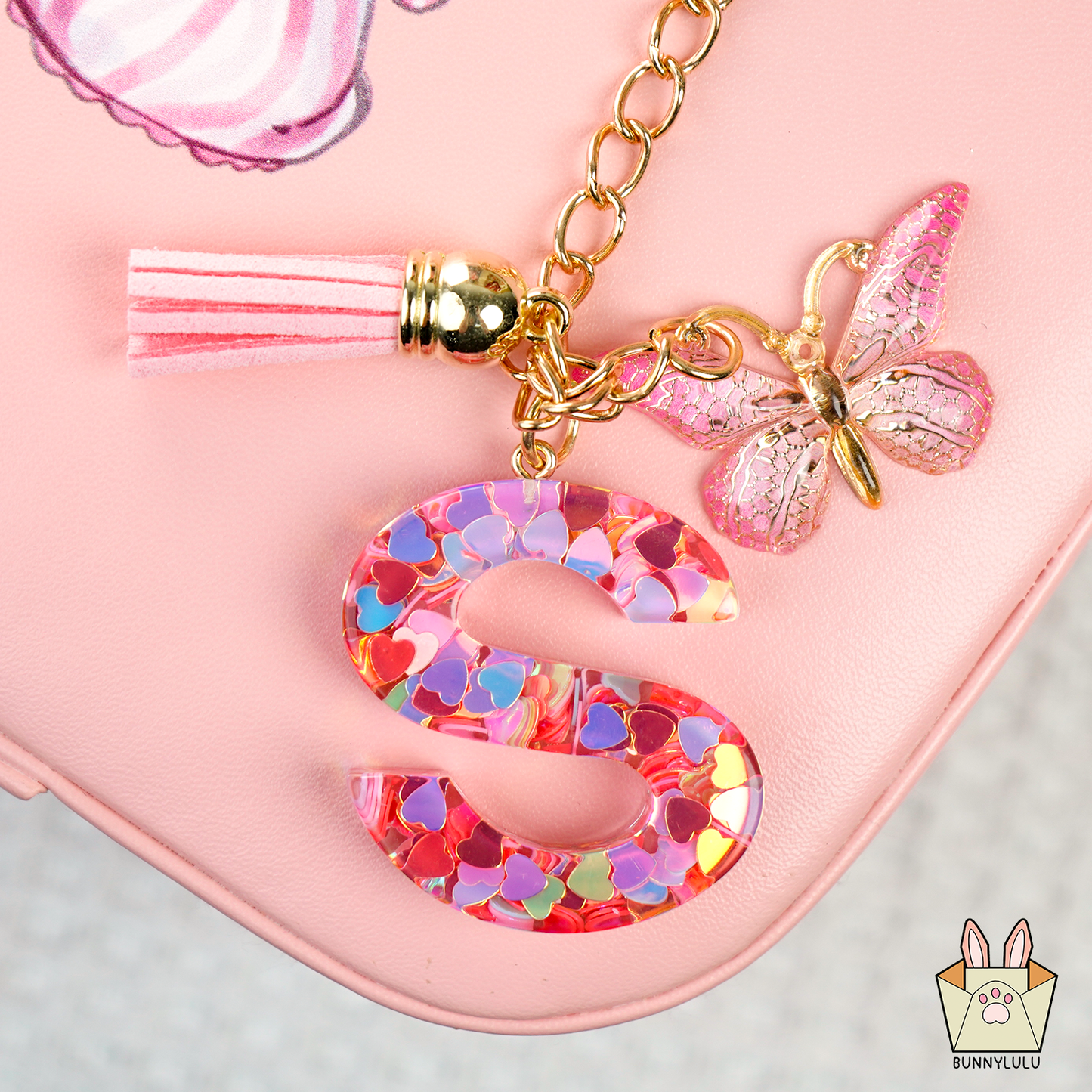 BunnyLulu × Initial Letter Resin Keychains with Tassle