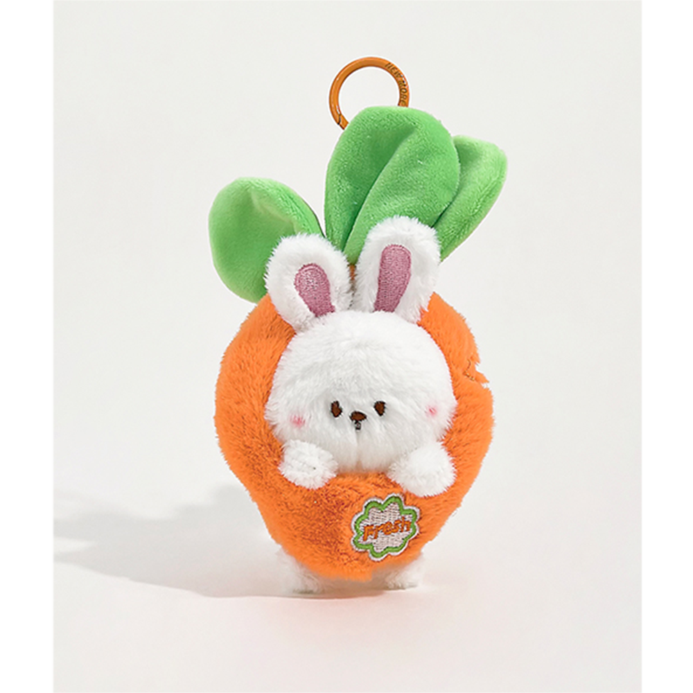 Fresh Veggie Zoo Keychain: Cute Animal Plush with Vegetable Costumes