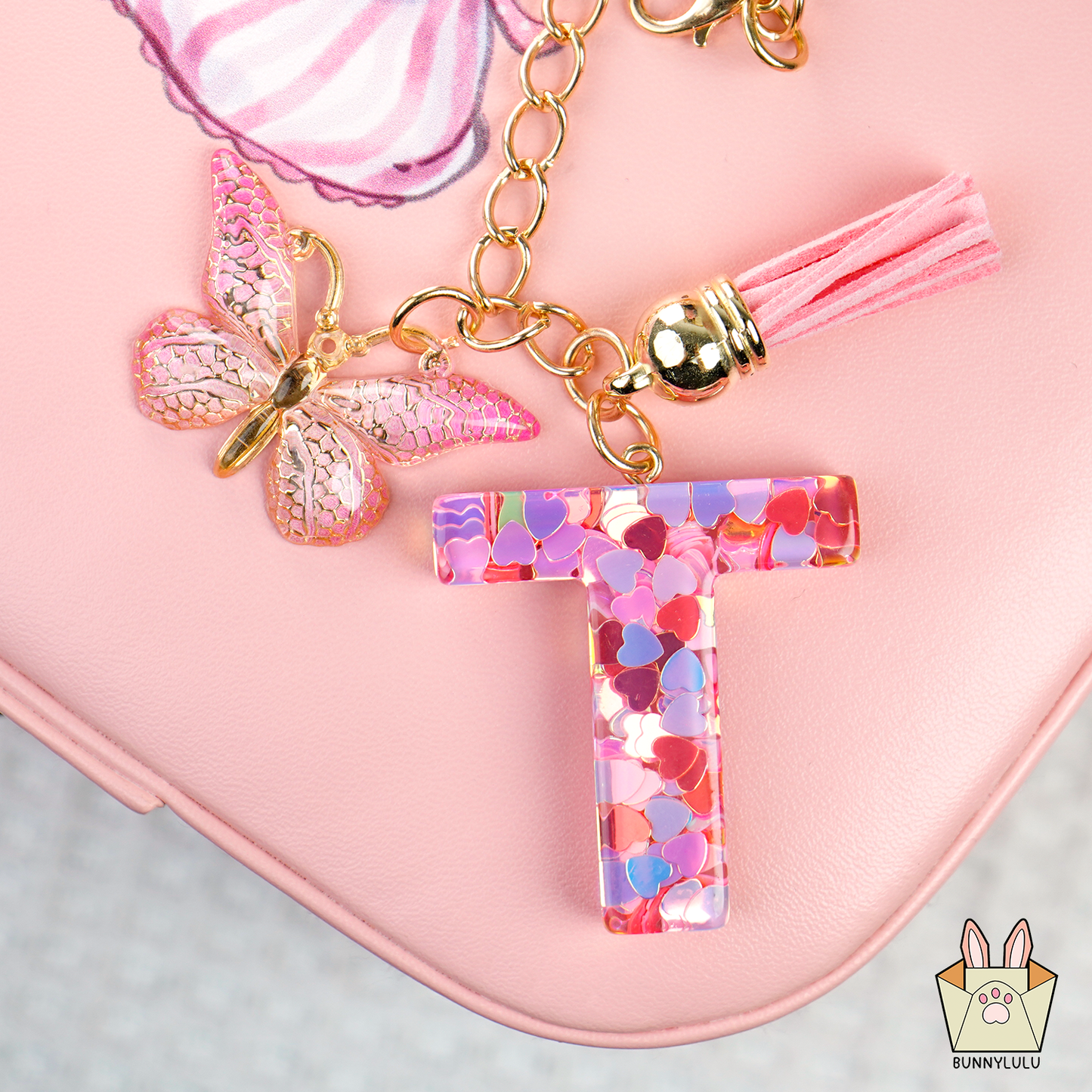 BunnyLulu × Initial Letter Resin Keychains with Tassle