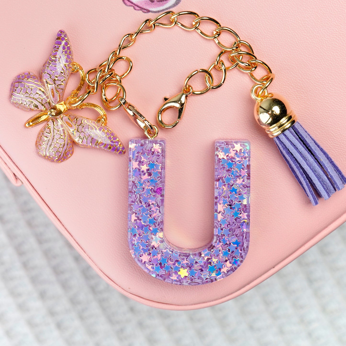 BunnyLulu × Initial Letter Resin Keychains with Tassle