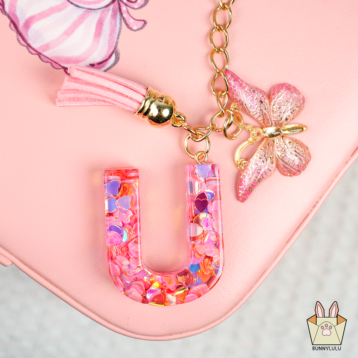 BunnyLulu × Initial Letter Resin Keychains with Tassle