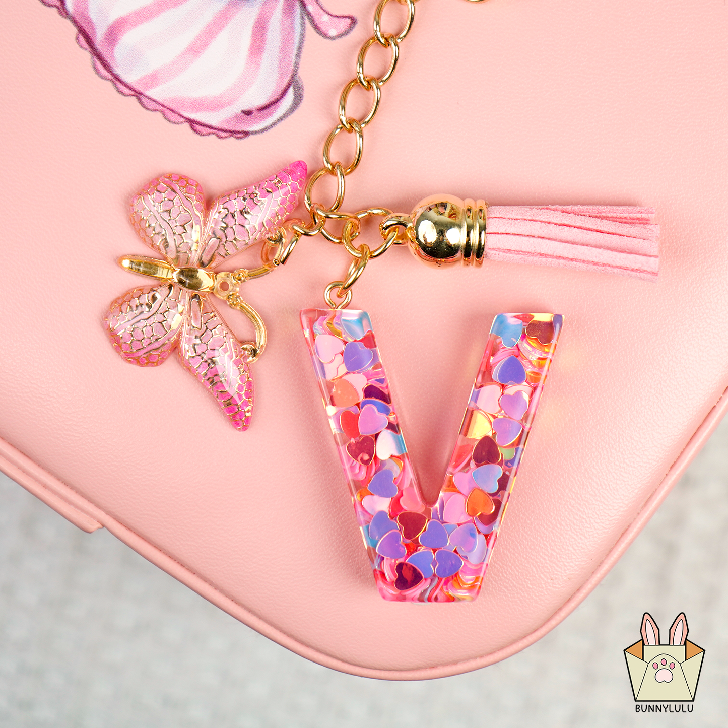 BunnyLulu × Initial Letter Resin Keychains with Tassle