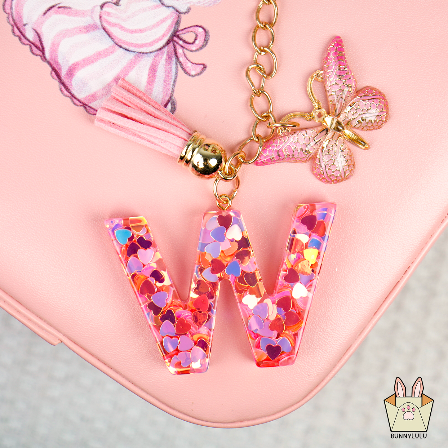 BunnyLulu × Initial Letter Resin Keychains with Tassle