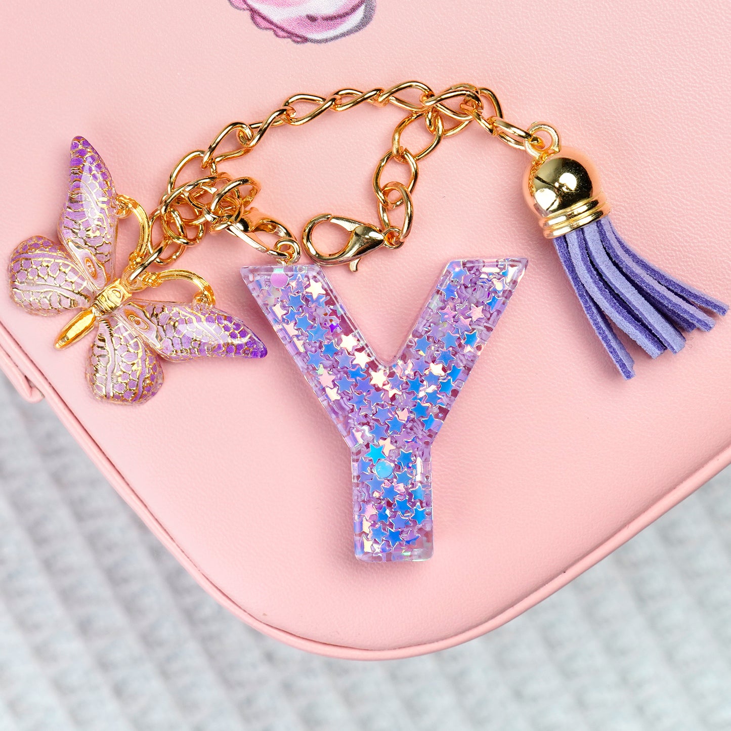 BunnyLulu × Initial Letter Resin Keychains with Tassle