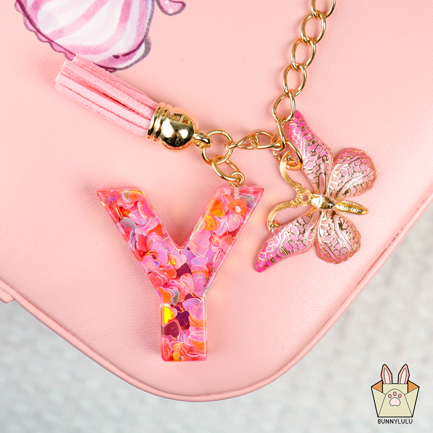 BunnyLulu × Initial Letter Resin Keychains with Tassle