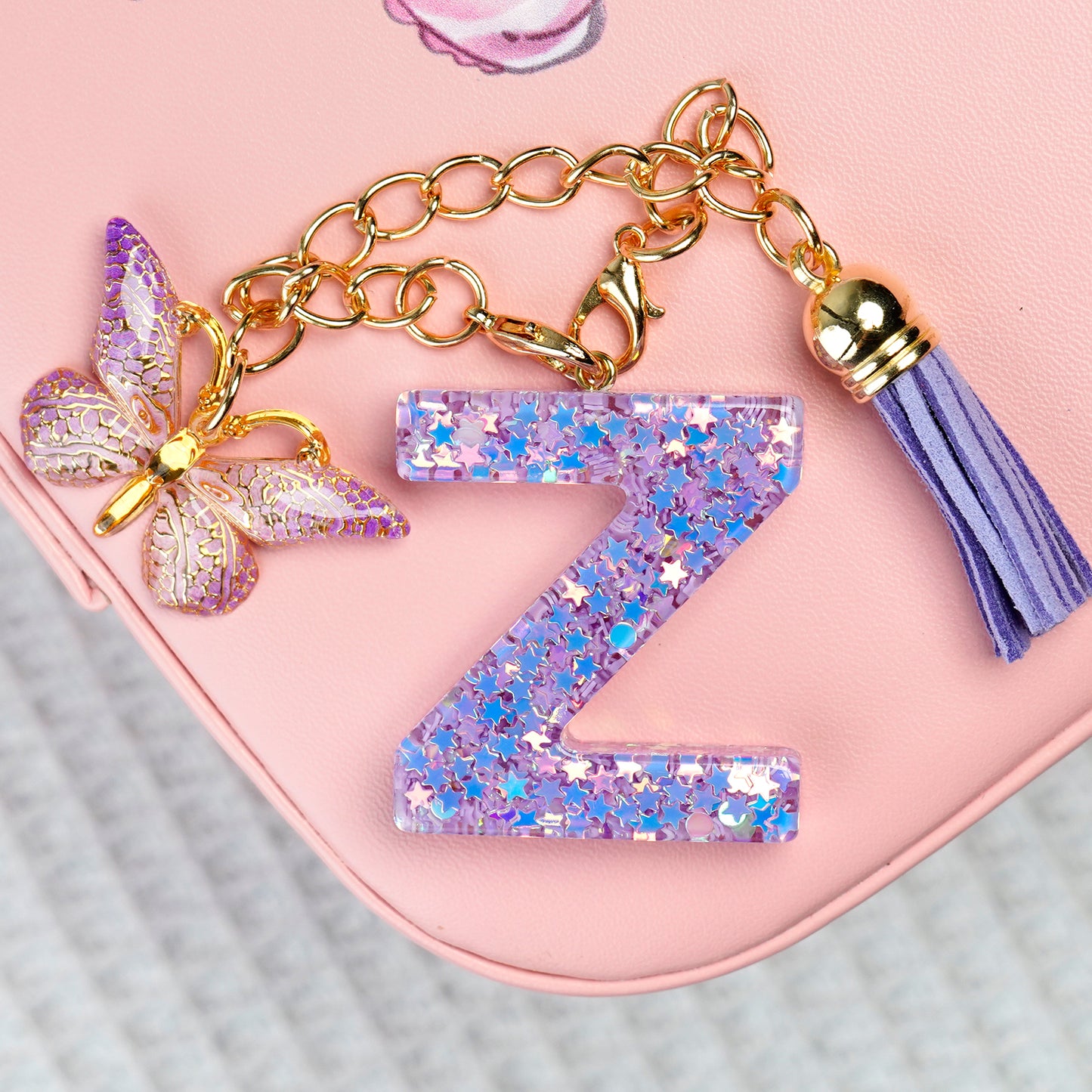 BunnyLulu × Initial Letter Resin Keychains with Tassle