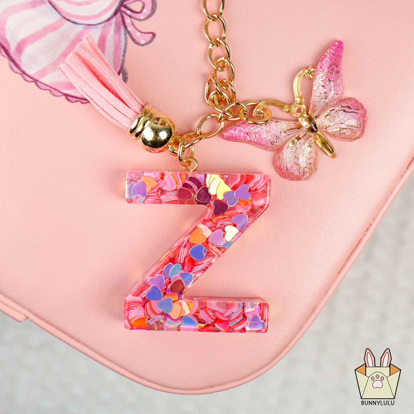 BunnyLulu × Initial Letter Resin Keychains with Tassle